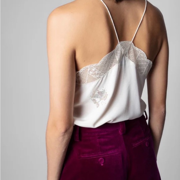 Zadig&Voltaire Christy silk cami strass - Picture 4 of 5